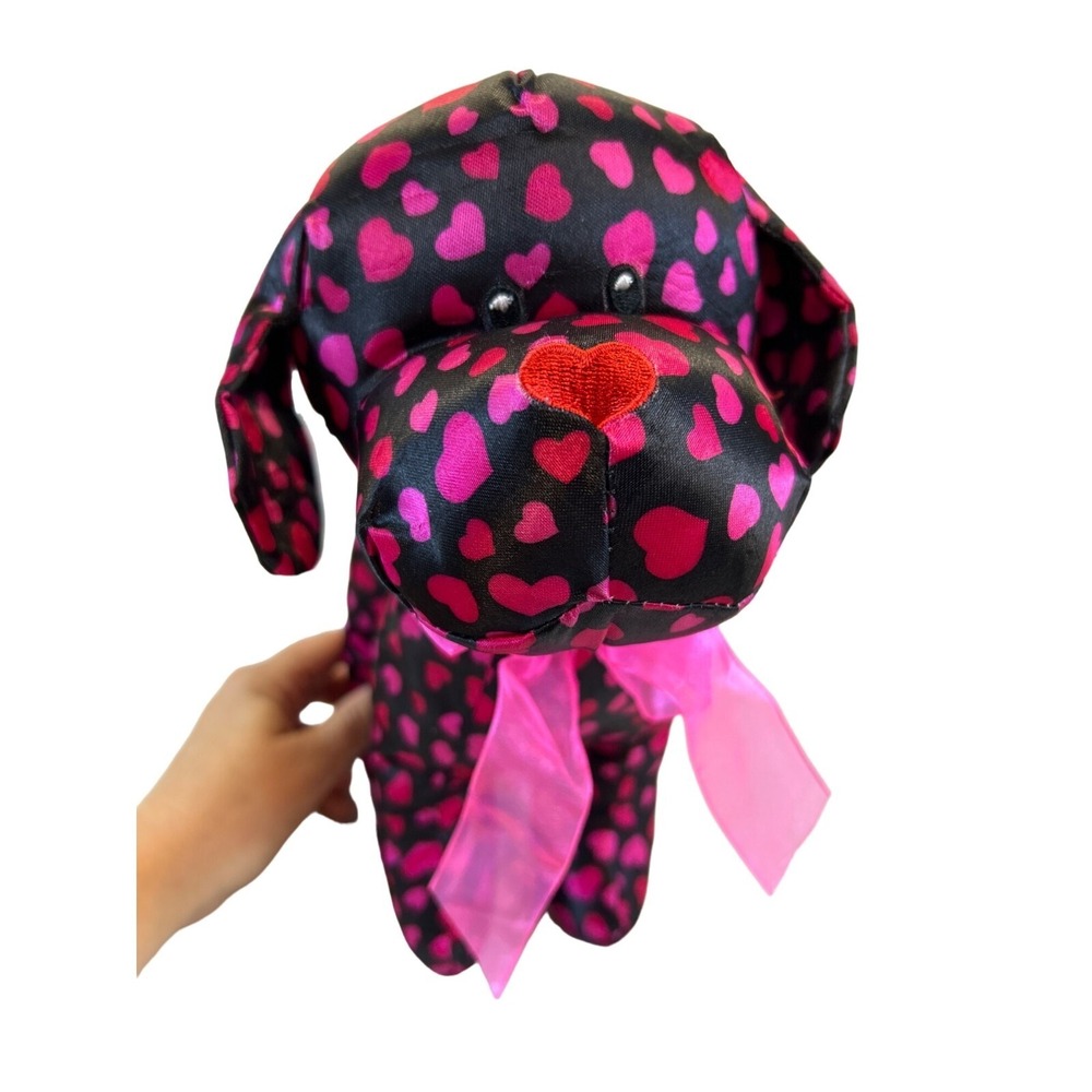 Sugar Loaf Dog Puppy 11" Plush Black Red Pink Hearts 2010 Coinstar‎